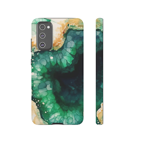 Green Geode in Watercolor - Impact Resistant Phone Case Samsung Galaxy S20 FE Matte